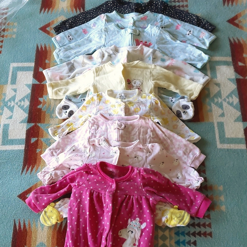 3-6 months girls pajamas LOT